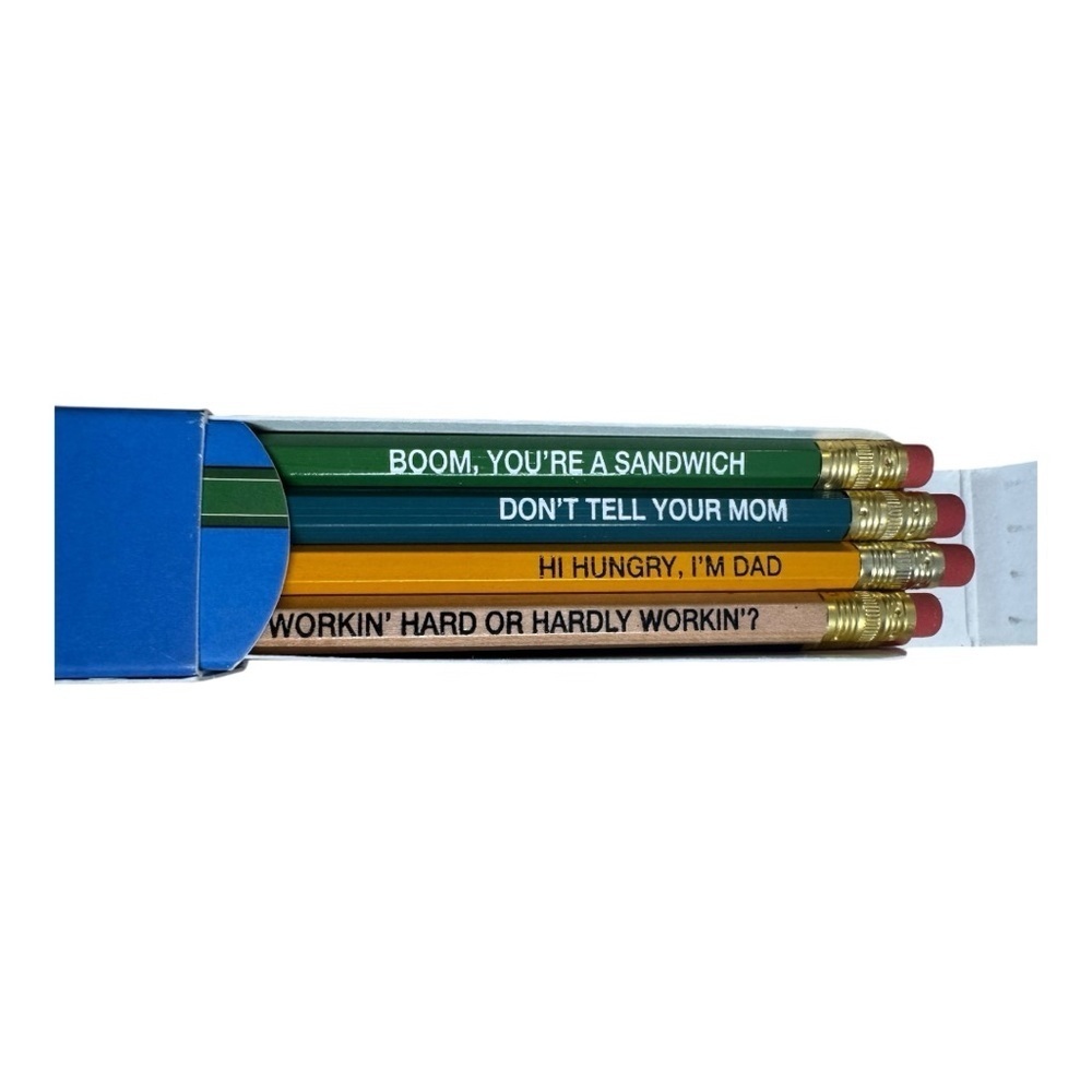 New Whiskey River Soap Co. “Pencils for Dad Jokes” Gift Set 8 Pencils - Picture 3 of 4